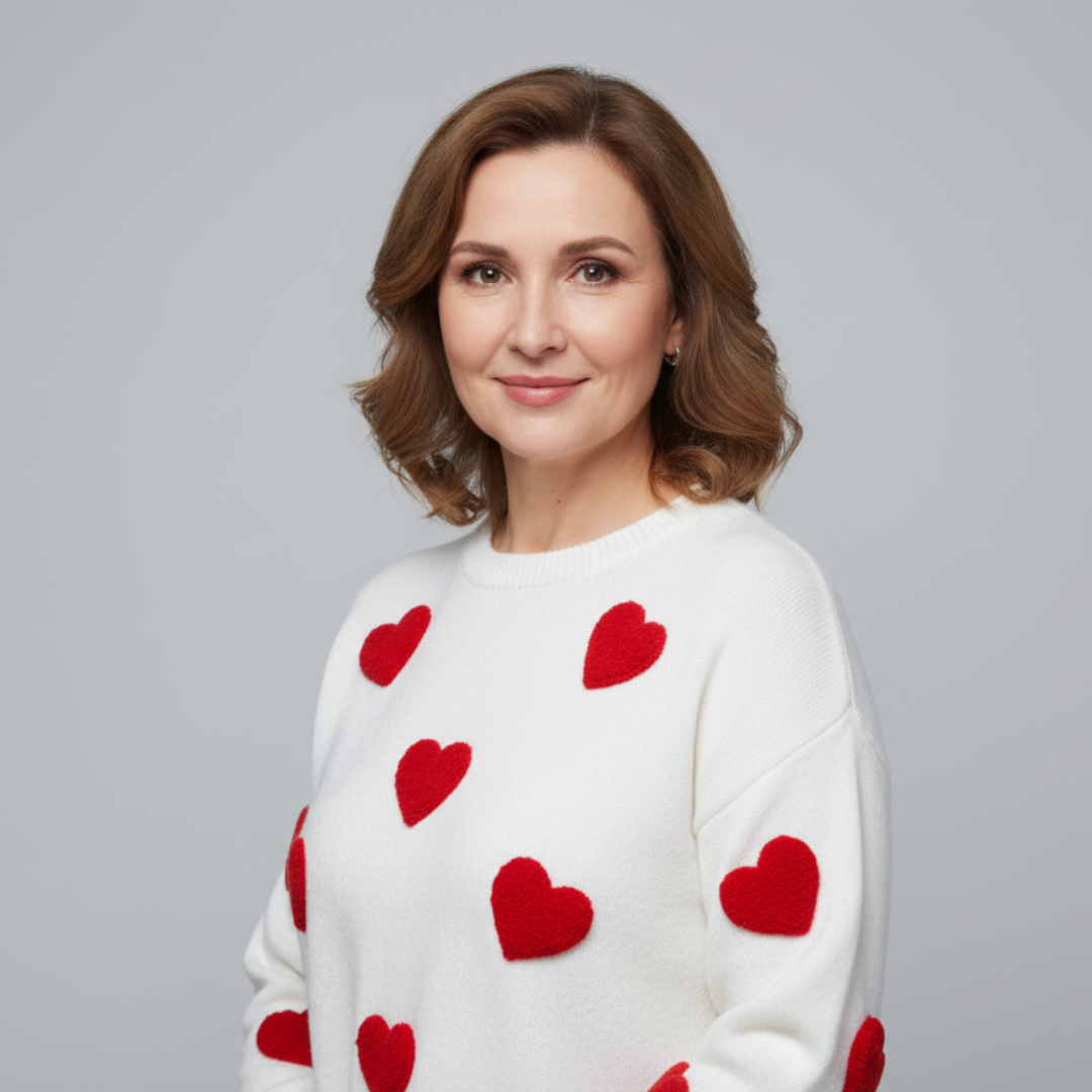 MILU | Sweter z mieszanki bawełny z serduszkami