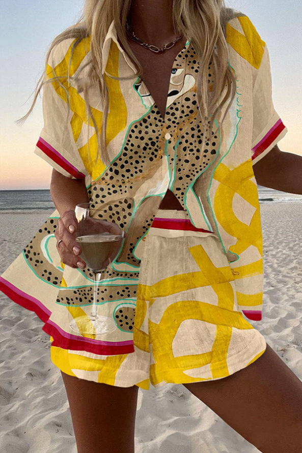 CASIMA | Krótki Zestaw Pościeli z Nadrukiem Geparda