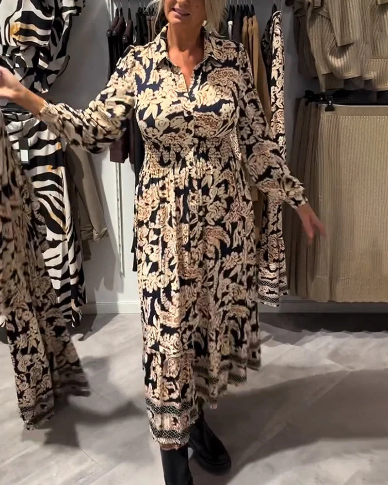 EWALINA | Modna wzorzysta sukienka na jesień