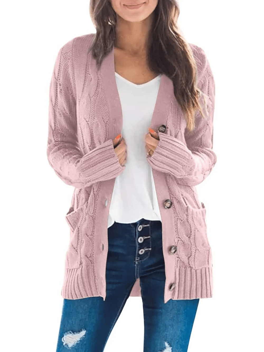 MARZENA | Przytulny Kardigan w Warkocze