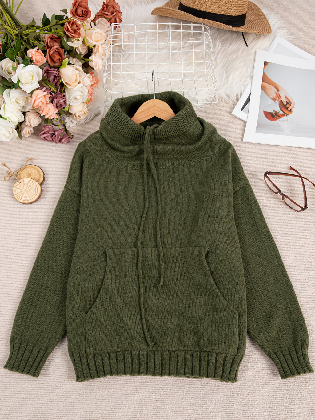 ZELINA | Sweter z Długim Rękawem z Kieszenią