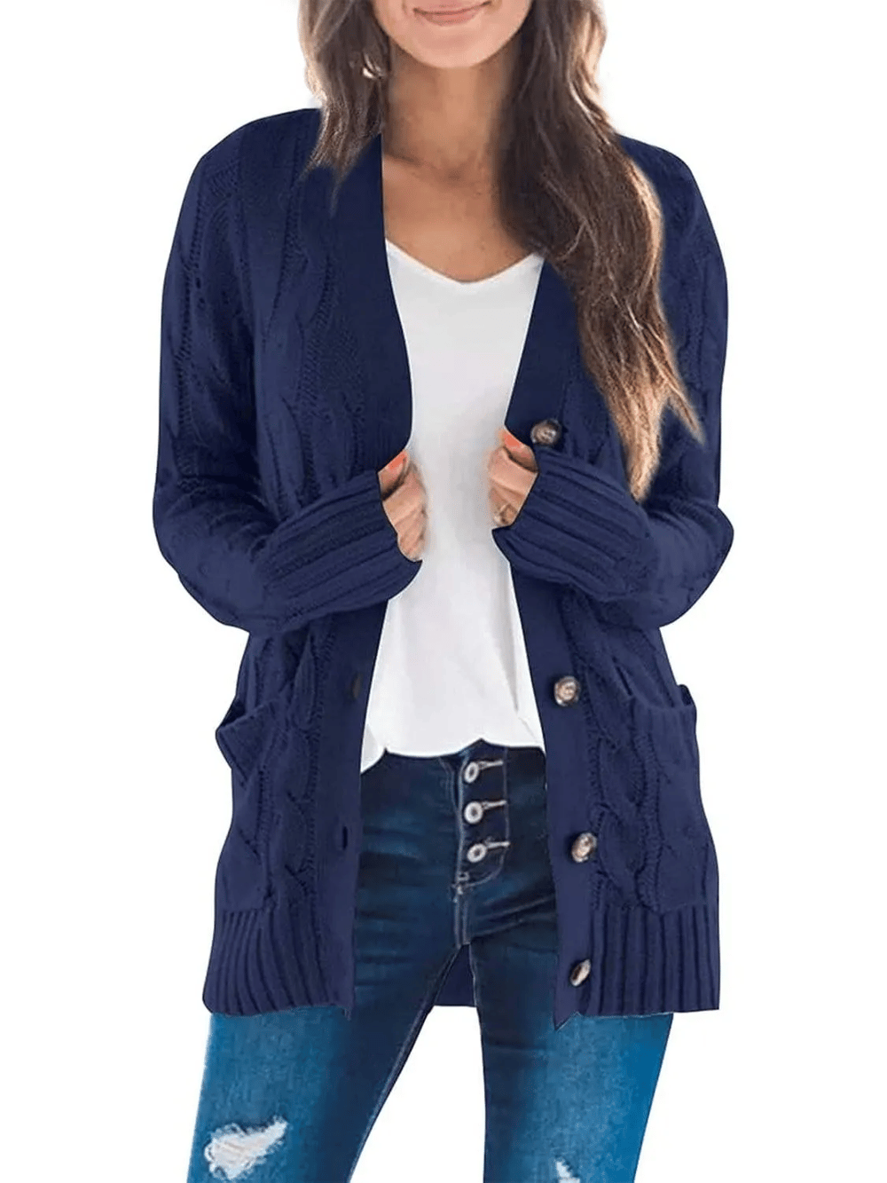 MARZENA | Przytulny Kardigan w Warkocze