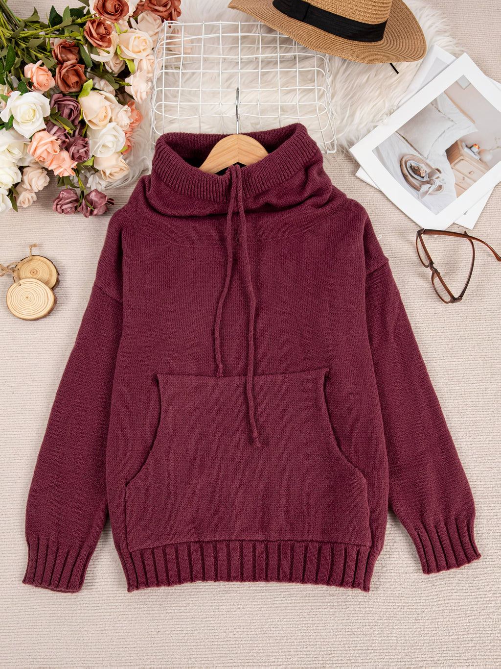 ZELINA | Sweter z Długim Rękawem z Kieszenią