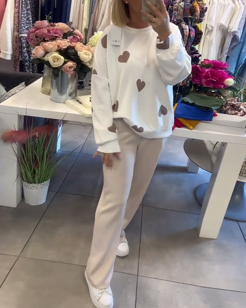 MILU | Sweter z mieszanki bawełny z serduszkami